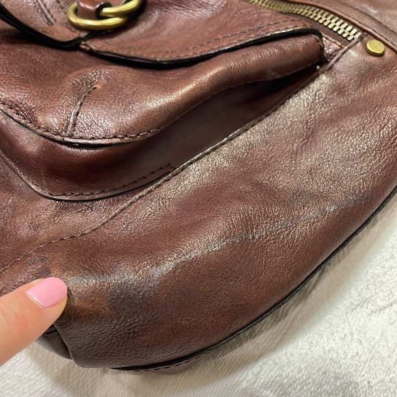 Vintage Fossil Sasha Brown Genuine Distressed Leather Bag Purse Crossbody ZB2987 - Picture 9 of 16